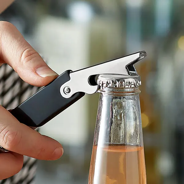 Hot sell metal waiter corkscrew bartender stainless steel beer wine bottle opener details