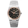 Silver Black -Rose gold bezel