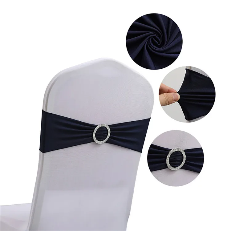 Stretch Spandex Chair Sash Bows Wedding Gold Black Sashes Pink for Party Chairs