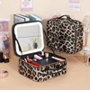 Small Leopard Print Full Screen Mirror LED Fill Light
