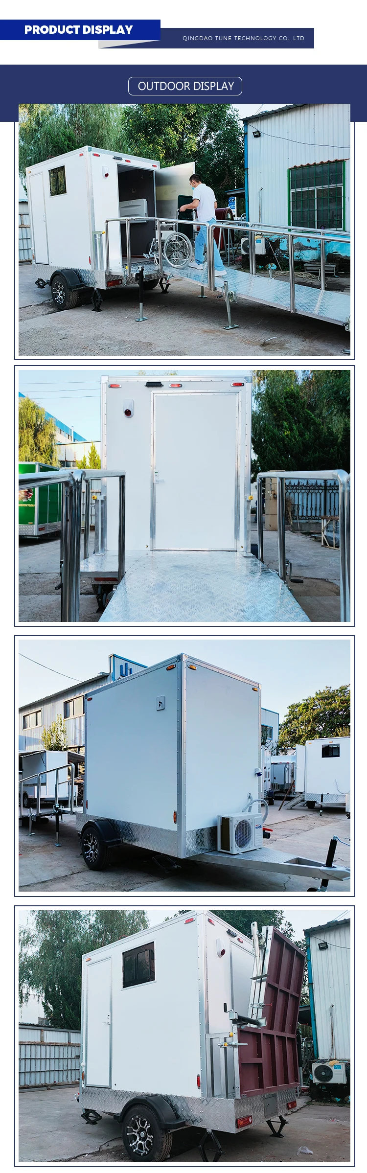 convenient mobile public toilet Portable Toilet Trailer handicapped toilet trailers factory