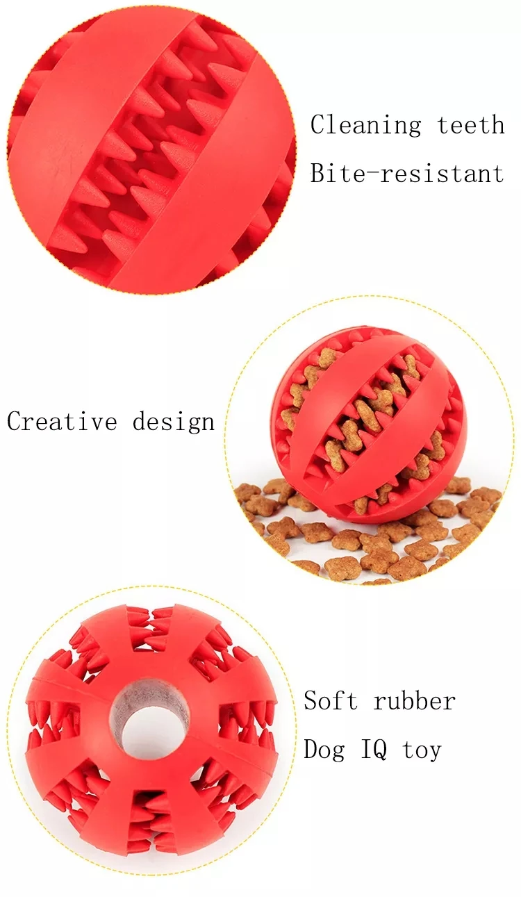 5cm Natural Rubber Pet Dog Toys Dog Chew Toys Tooth Cleaning Treat Ball