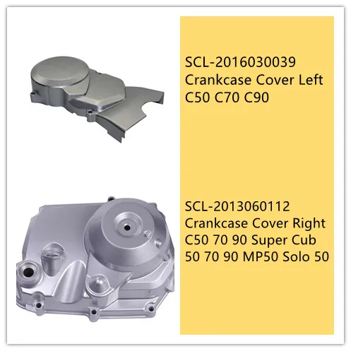 C50 C70 C90 Left Stator Cover Engine Flywheel Silver Aluminum Motorcycle Engine Crankcase Cover Left
