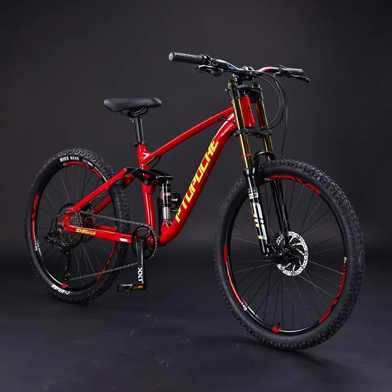 2025 NEW LA Factory Wholesale 26'' Inch Alloy Frame Full Suspension  10 Speed Mountain Bike Bicycle
