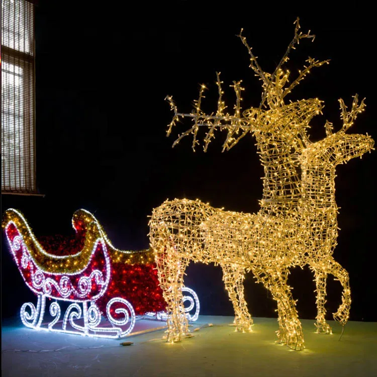 Support Customized Santa Sleigh Outdoor Reindeers/ Reindeer Sleigh ...