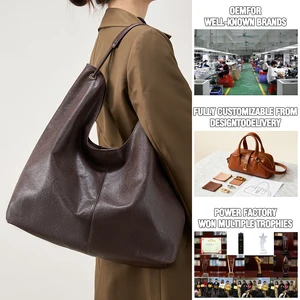 Manufacturer Wholesale Custom Retro Women's Genuine Leather Shoulder Bag, High-quality Cowhide Handbags Large Capacity Tote Bag