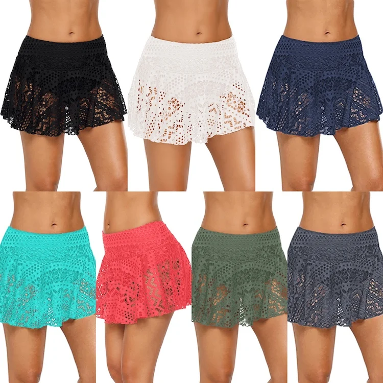 lace swim skirt