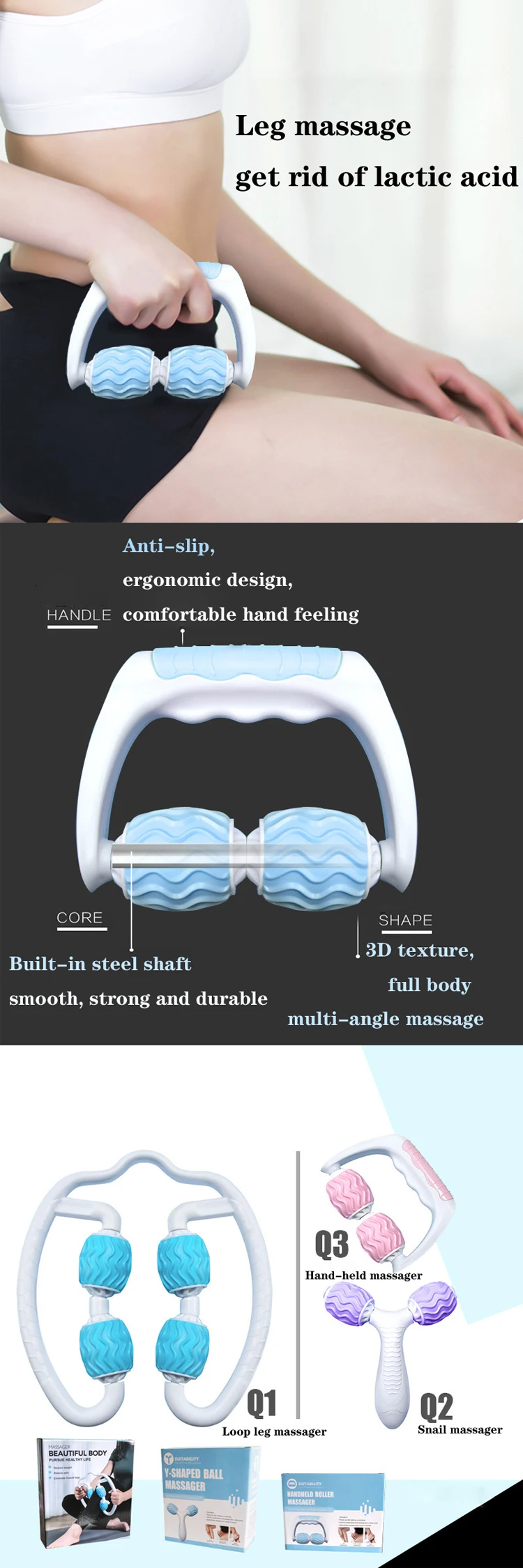 Neck Roller Massager Cervical Spine Swan Shape Six-wheel Pressing