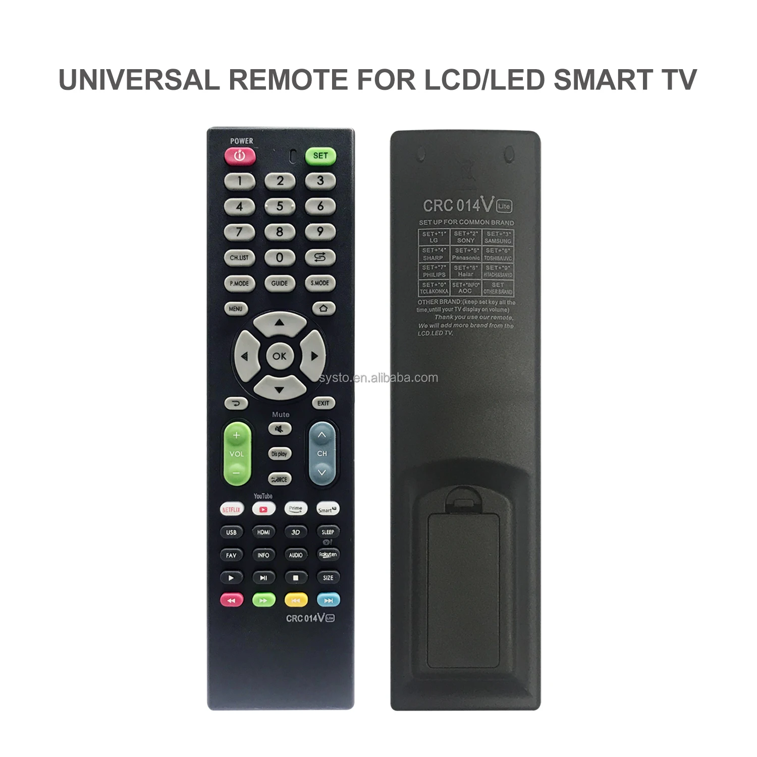 Systo Crc014v Upgrade Version Universal Remote For Lcd/led Plasma Tv