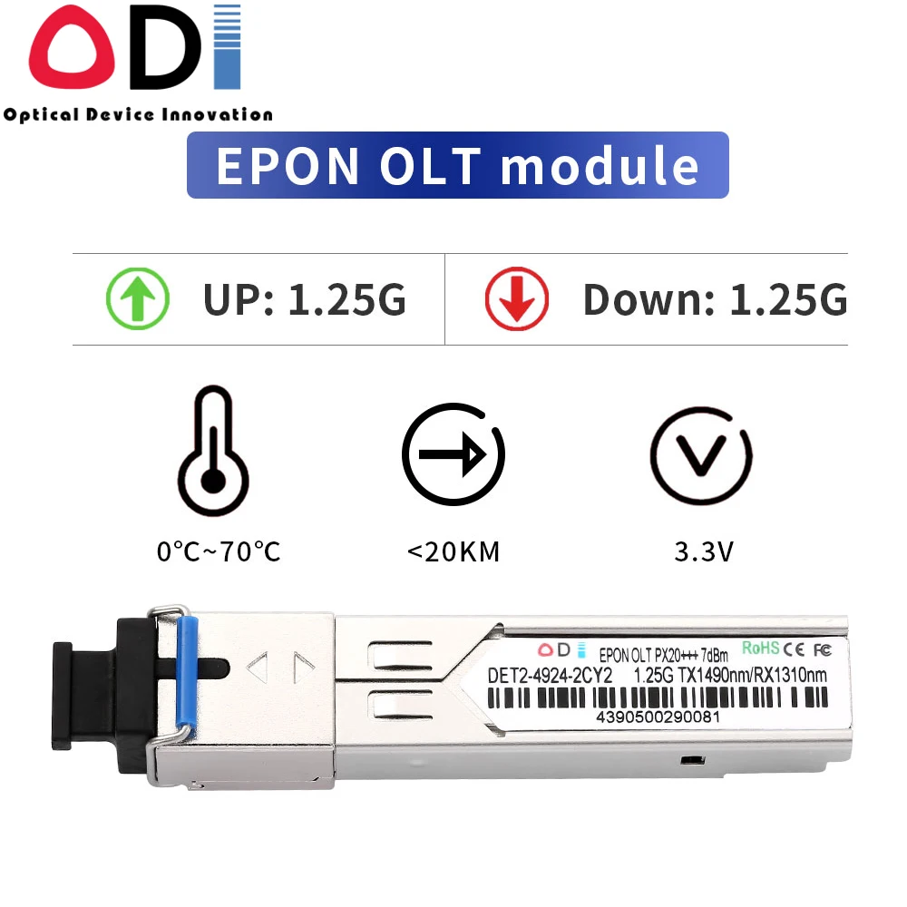 HSGQ A Piece GPON OLT sfp 2.5G/1.25G Tx1490nm/Rx1310nm 20KM Class C+ Pon Module Compatible with ZTE or Huawei 