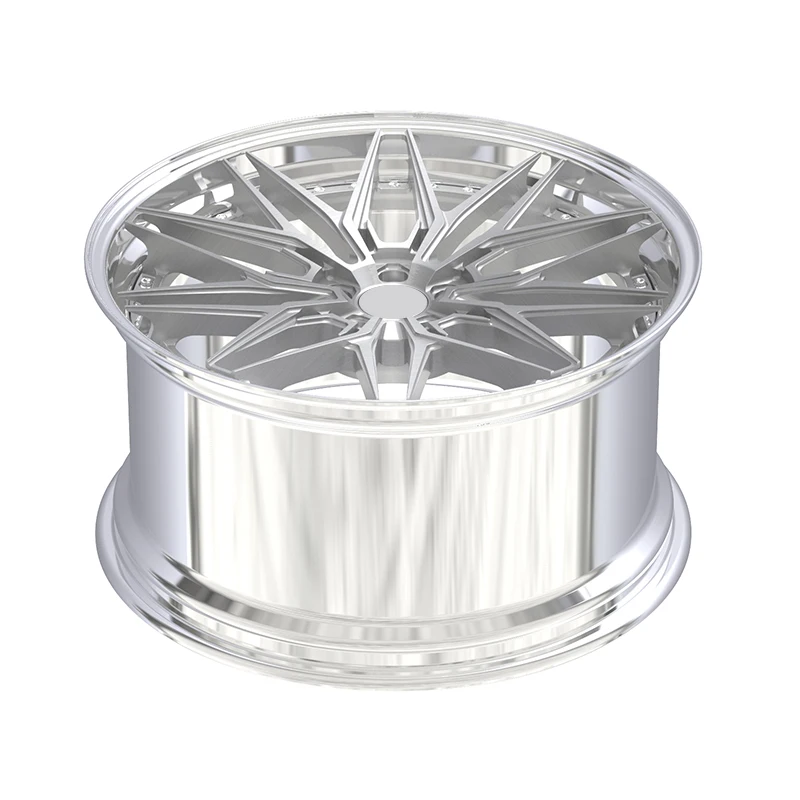 Customized Polishing Brush Two-piece Forged Aluminum Alloy Wheels 17 18 19 20 21 22 Inch Wheels 5x112 5x120 5x114.3 supplier