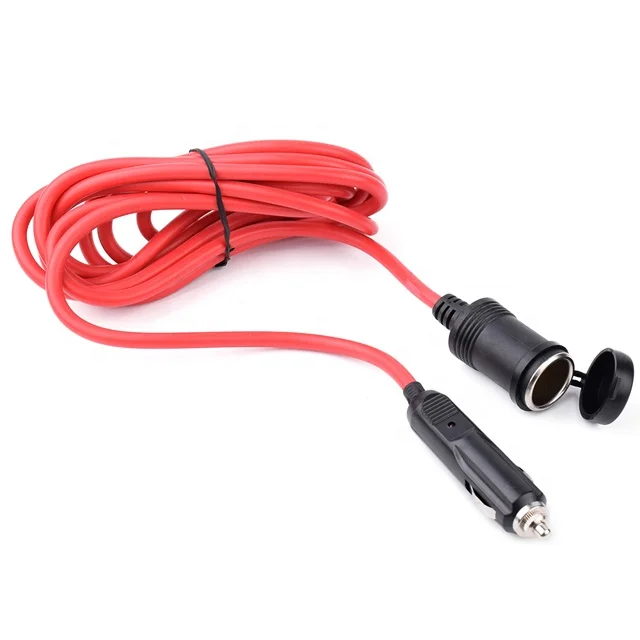 heavy duty cigarette lighter plug Heavy Duty 12V Car Cigarette Lighter Plug and Socket Extending with Dust  Cover 10A Rated Made of Durable ABS Material