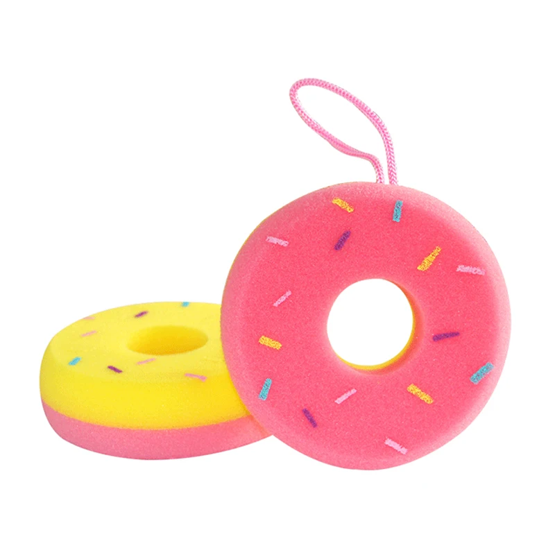 Doughnut cake shape baby bath sponge for body cleaning factory