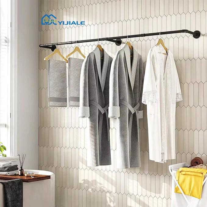 YIJIALE バルコニー用衣類乾燥ラック 工業用鉄製ガーメントラック 衣服ラック