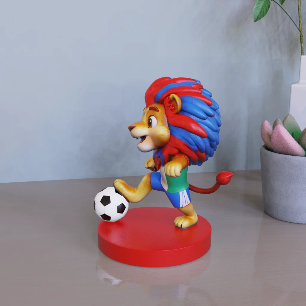 product customizable color world cup football lion resin statue wholesale customizable boutique figurine art craft for european market-6