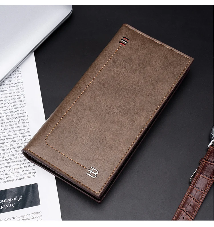 fashionable manufacturers premium designer slim luxury card money holder purse long leather men wallet for mens