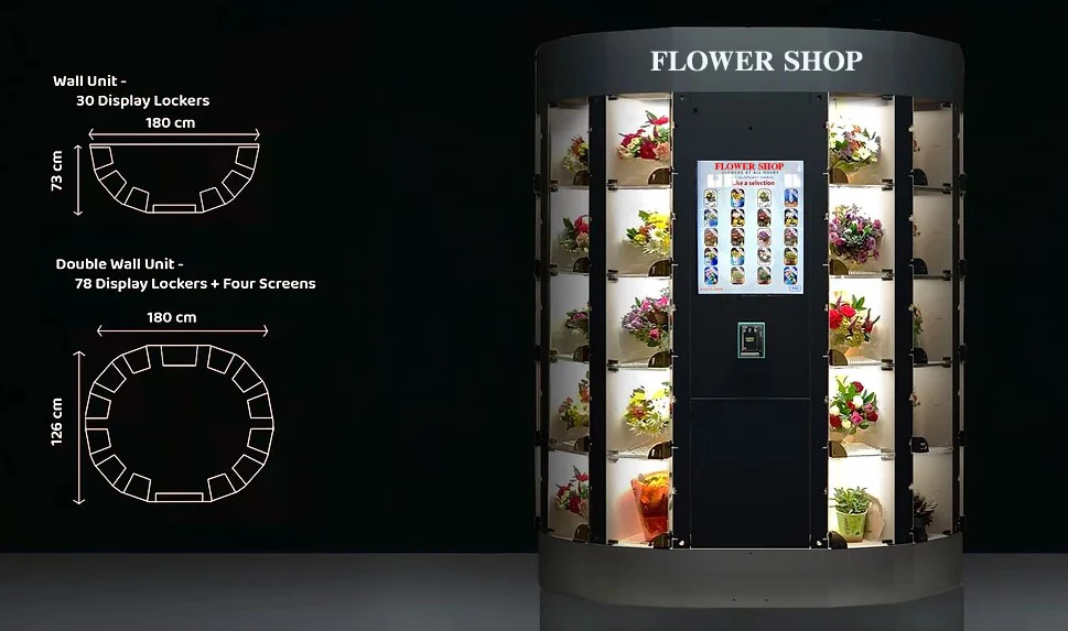 Cooling Floral Vending Machine Automatic Flower Vending Machine For Floral Plants In Shopping