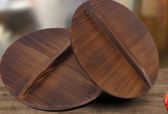 From 32cm to 70cm Carbon Steel Chinese Wok Pan for Restaurant and School with Wooden Lid Factory Commercial