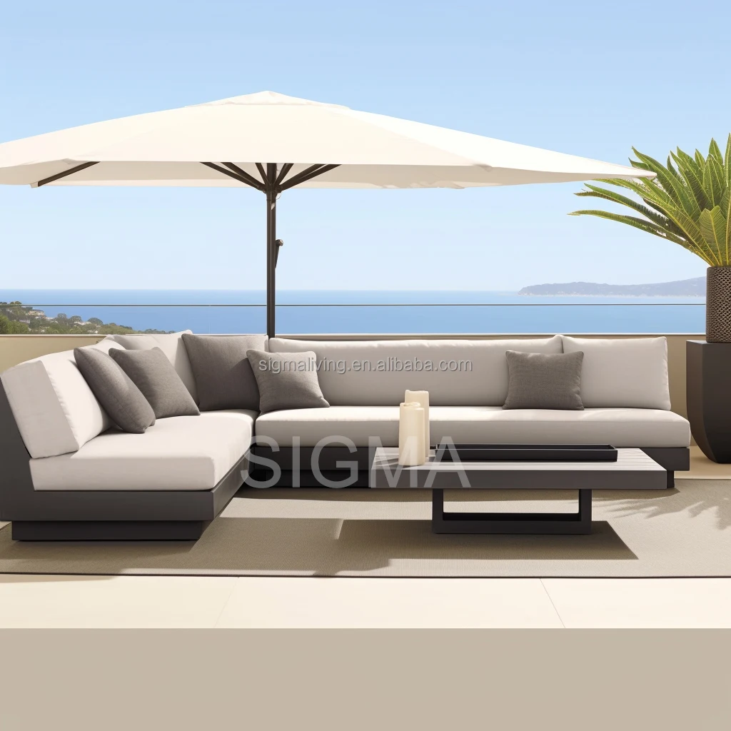 Hot Selling Balcony Modern Outdoor Garden Backyard Sets Hotel Aluminum sofa Sectional Furniture Set