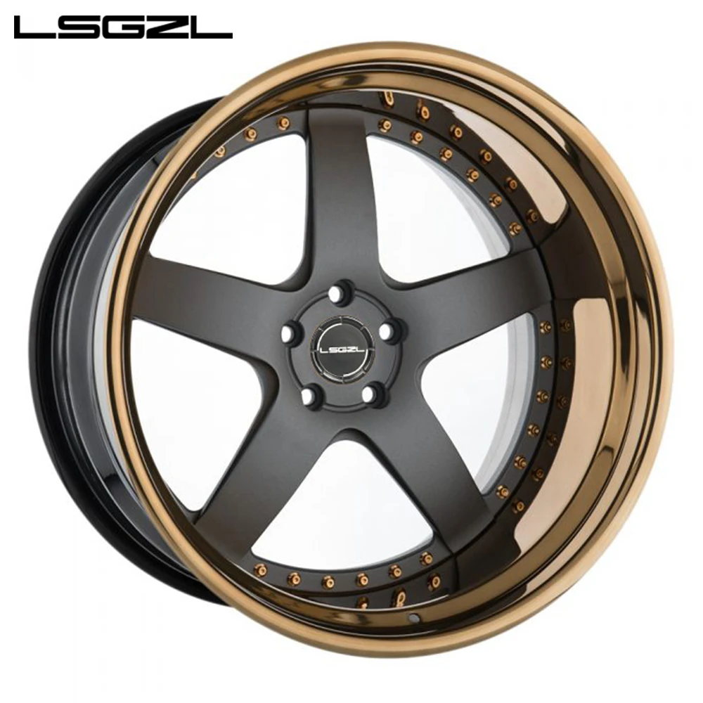 LSGZL3ピース鍛造ホイールコンケーブ5スプリットスポーク合金