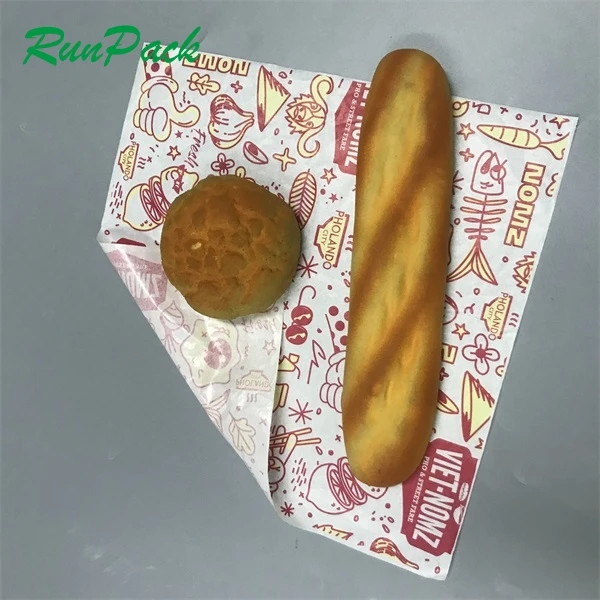 Custom Logo Printed Food Grade Greaseproof Parchment Paper Grease