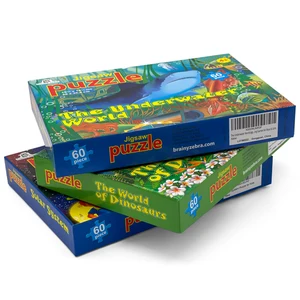 Wholesale Enlightenment Early Educational Baby Toys 60pcs Custom Children's Cartoon Animal Paper Jigsaw Puzzle with DIY Logo