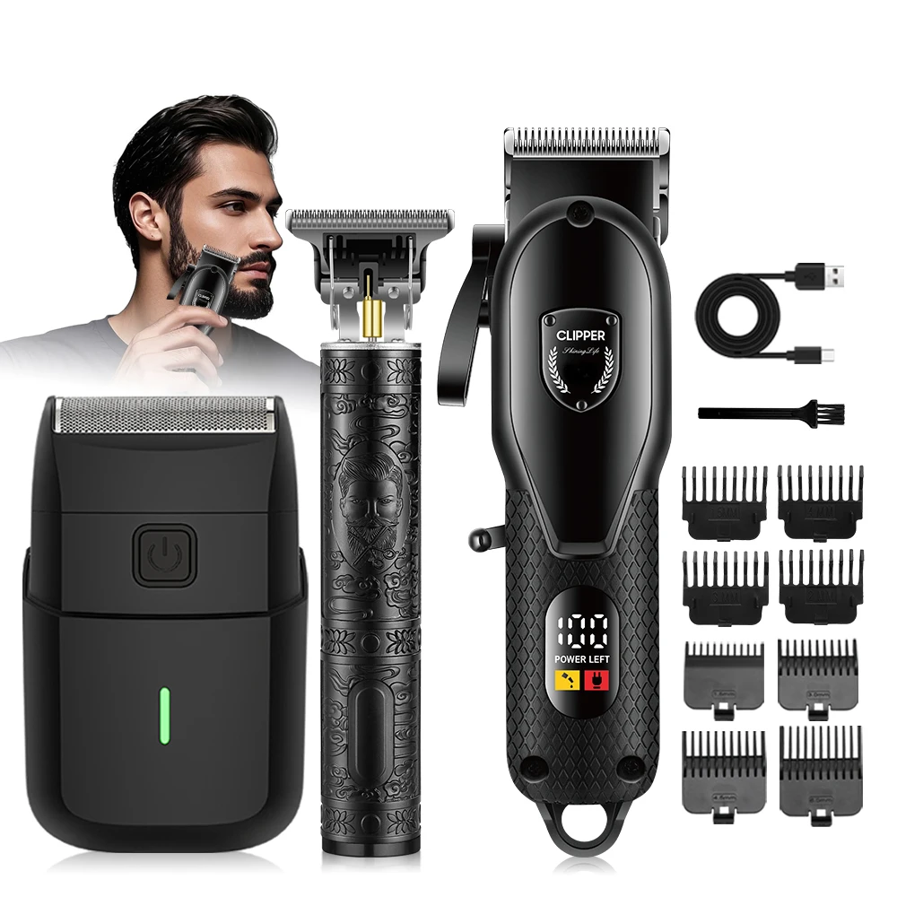 Professional Rechargeable Electric Hair for Clipper Adjustable Stainless Steel Blade for Household Hotel Use English Operating