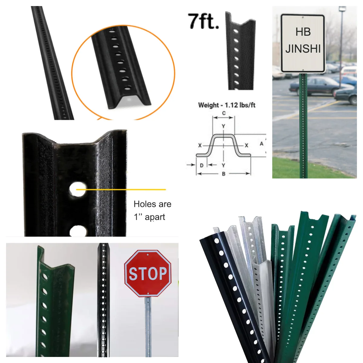 8ft U Channel Sign Post Heavy Duty Galvanized Steel Post| Alibaba.com