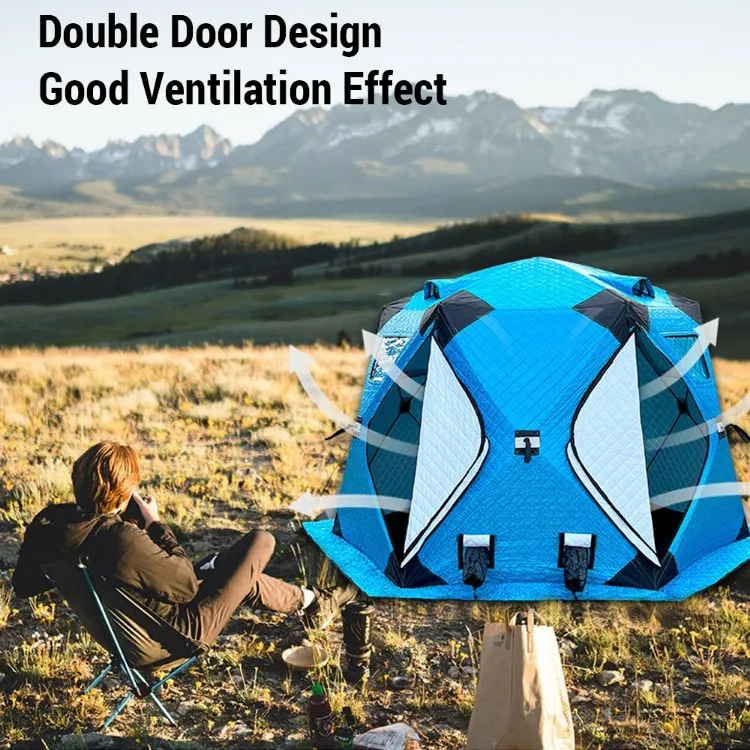 Outdoor Camping Ice Fishing Tent Insulated Quick Set Up Winter 