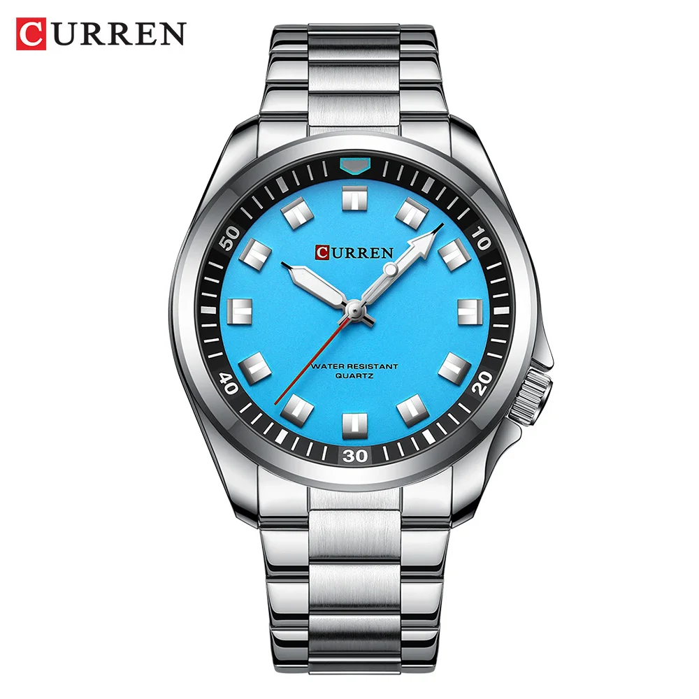 CURREN 8451 Trendy Customize High Quality Top Brand Waterproof Clock Fashion Quartz Watches for Men Clock Stainless Steel Band