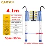 Blue 4.1m ladder  with hook step space 30cm