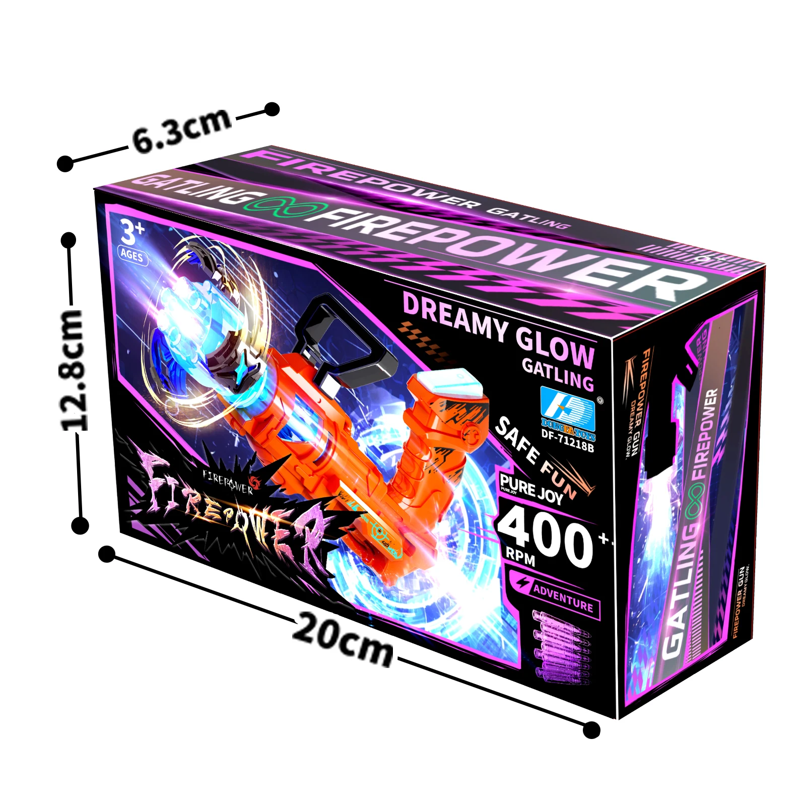2024 New Design Electric Cool Light and Sound Firework Gatling Fidget Revolver Toy Guns for Boys
