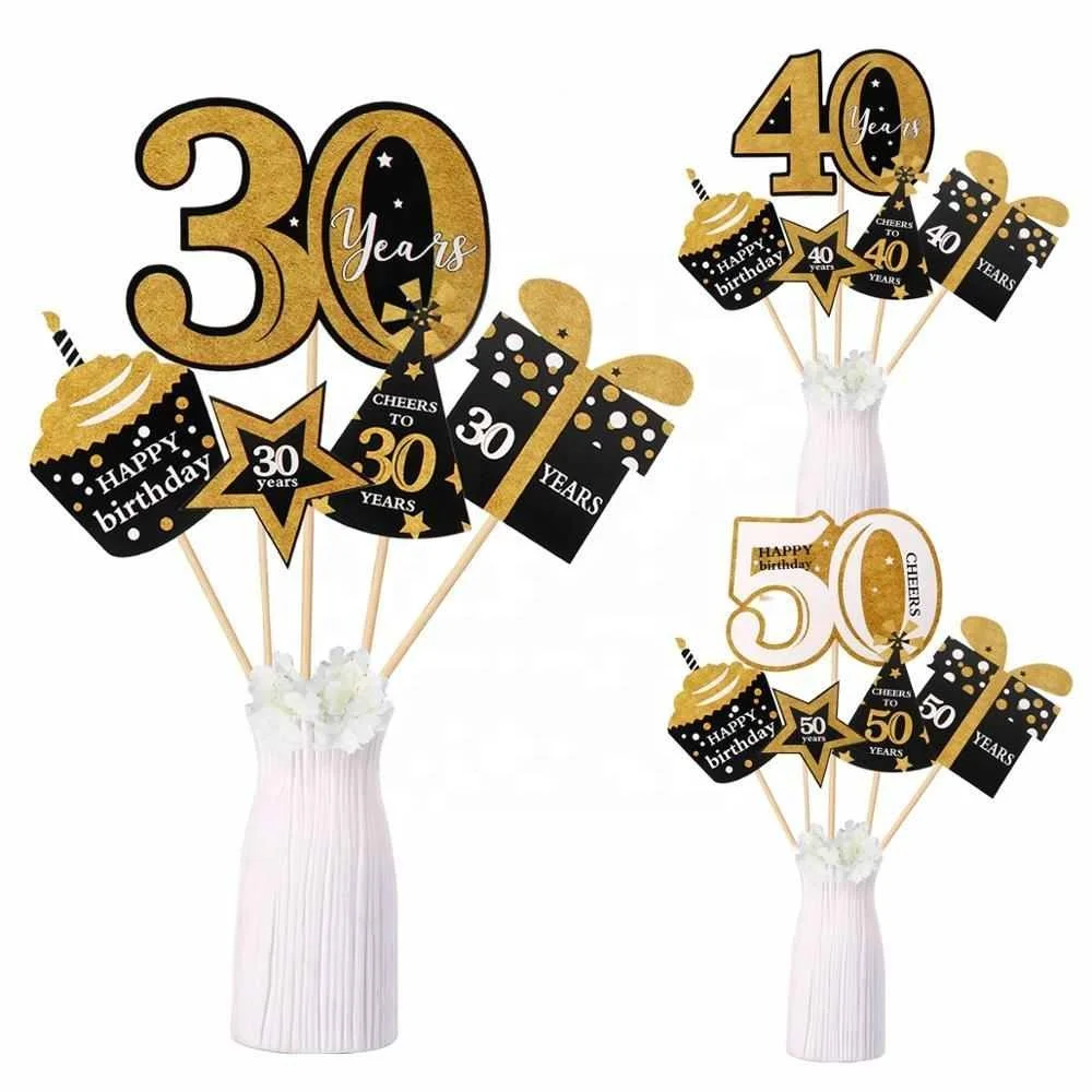 Gifts Anniversary Decor 30/40/50/60th Birthday Party Paper Props Photo Booth 