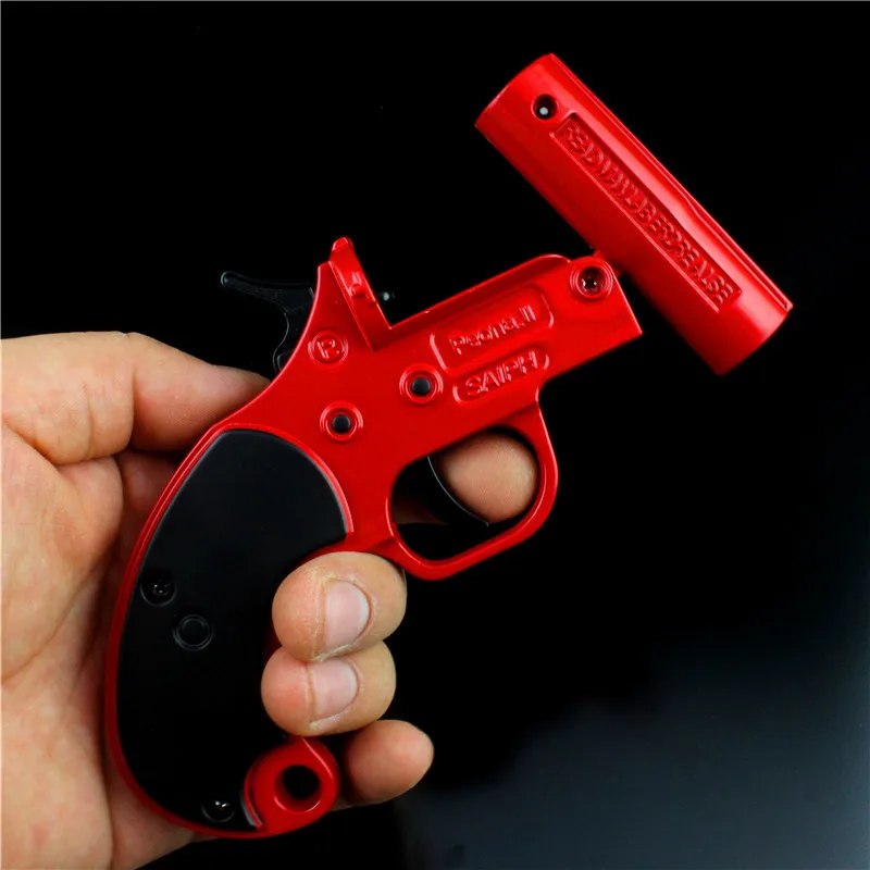 Wholesale Red Color Mini Toy Flare Gun Metal Laser Signal Pistol Gun