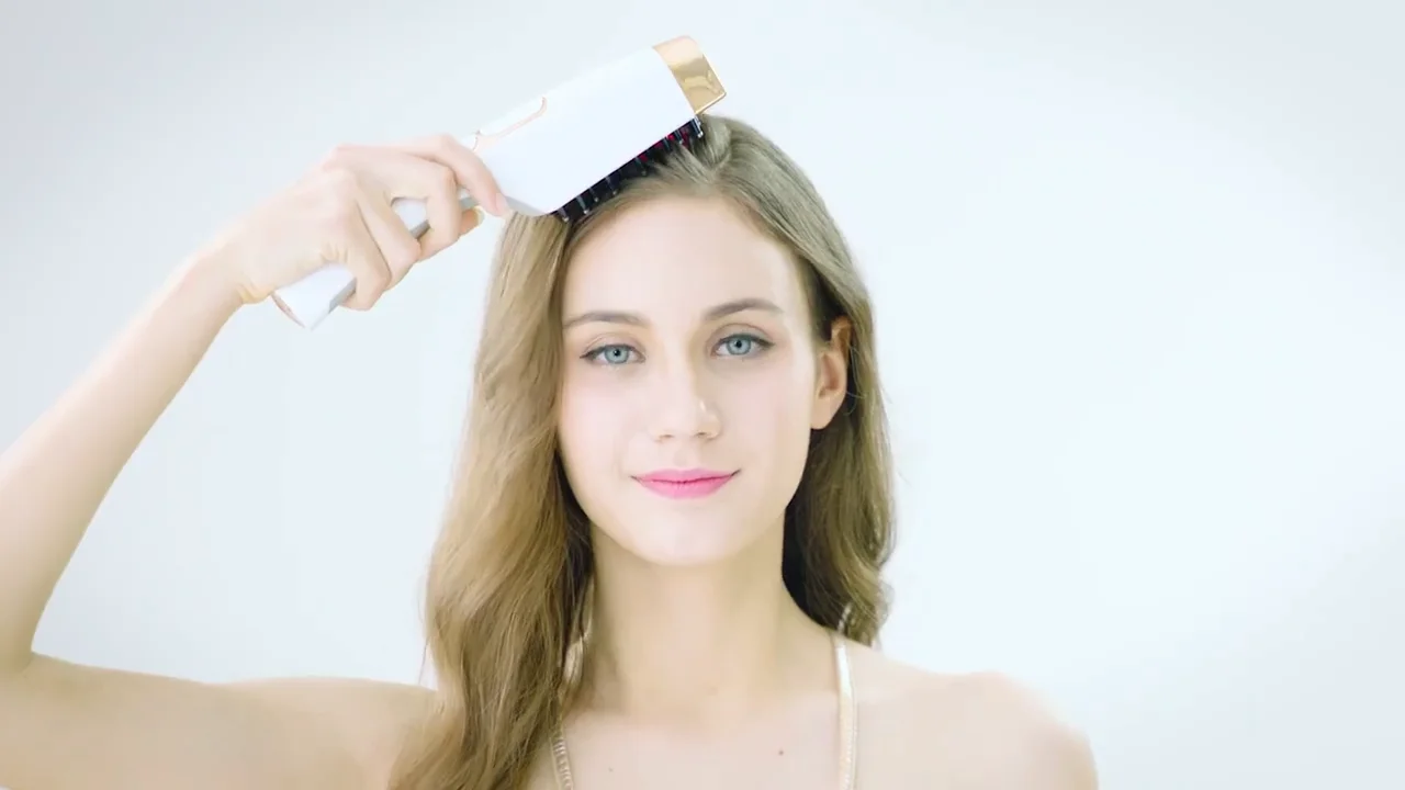 Electric Led Heating Red Light Scalp Massager Brush Anti Loss Hair