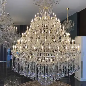 Zeal Lighting European Design Wedding Crystal Hanging Lamp Villa Hotel Lobby extra Large Chandeliers
