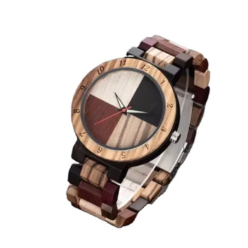 TJW Men's Luxury Multi-Color Wooden Watch Miyota Movement 20mm Pointer Creative Style OEM/ODM Customization for Small Batches