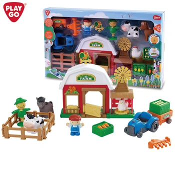 Playgo BUSY FARM LIFE Unisex Toy Set Cartoon Farm Scene Manor Pretend Play with Country Farm for Children