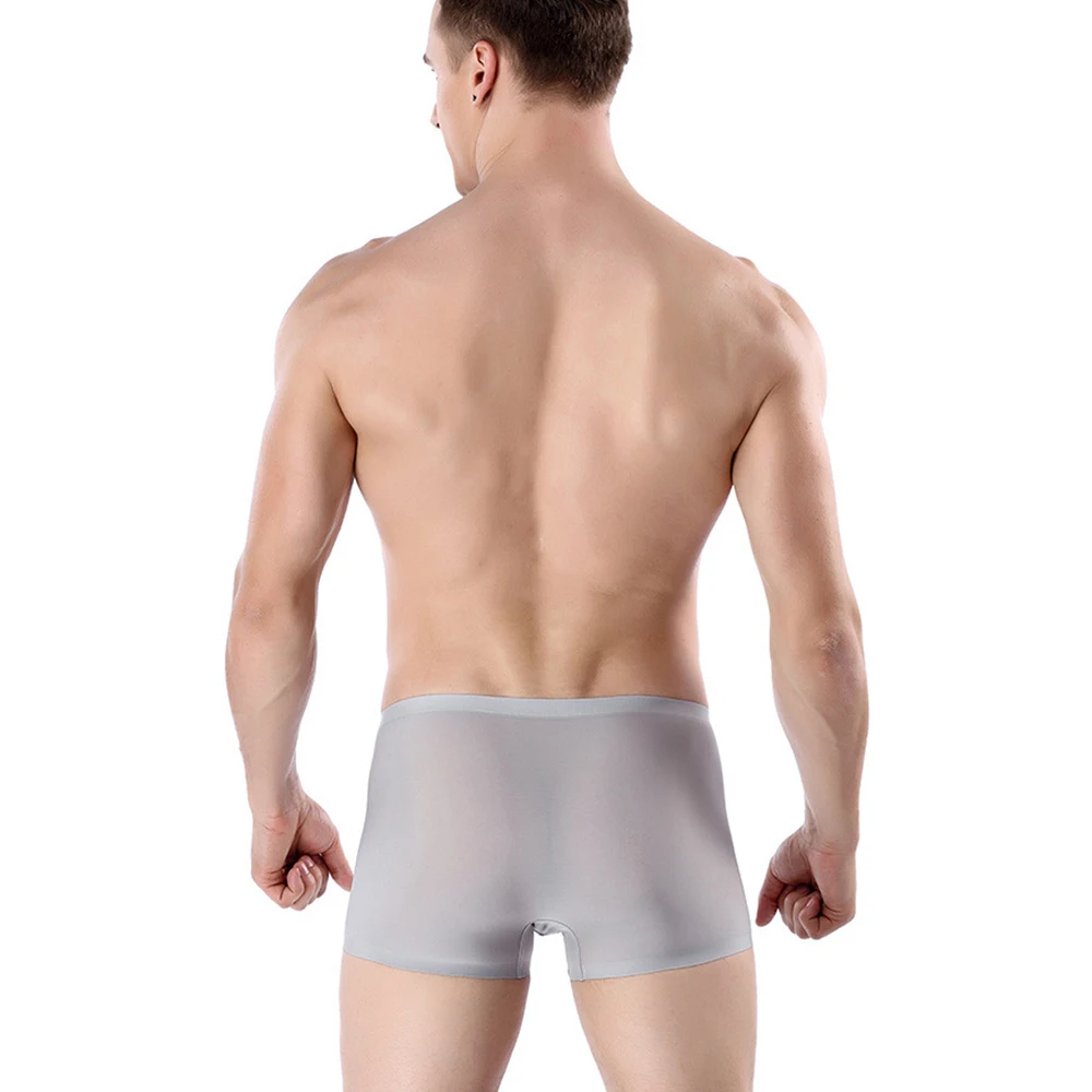 Boxer senza cuciture da uomo in tessuto di nylon di seta estiva di ghiaccio sexy traspirante e confortevole588_voghion.com
