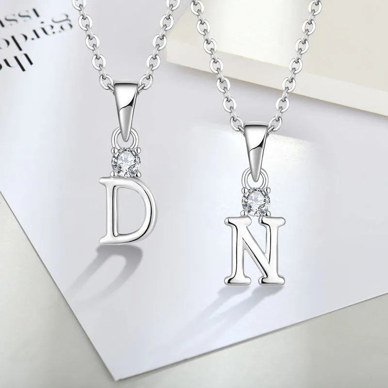 2024 Custom 925 Sterling Silver Letter Pendant Necklace With