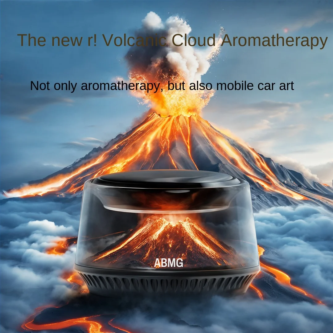 High-End Car Aromatherapy Diffuser Volcano Iceberg View Cloud Fog Decorative Interior Air Purifier for Vehicle