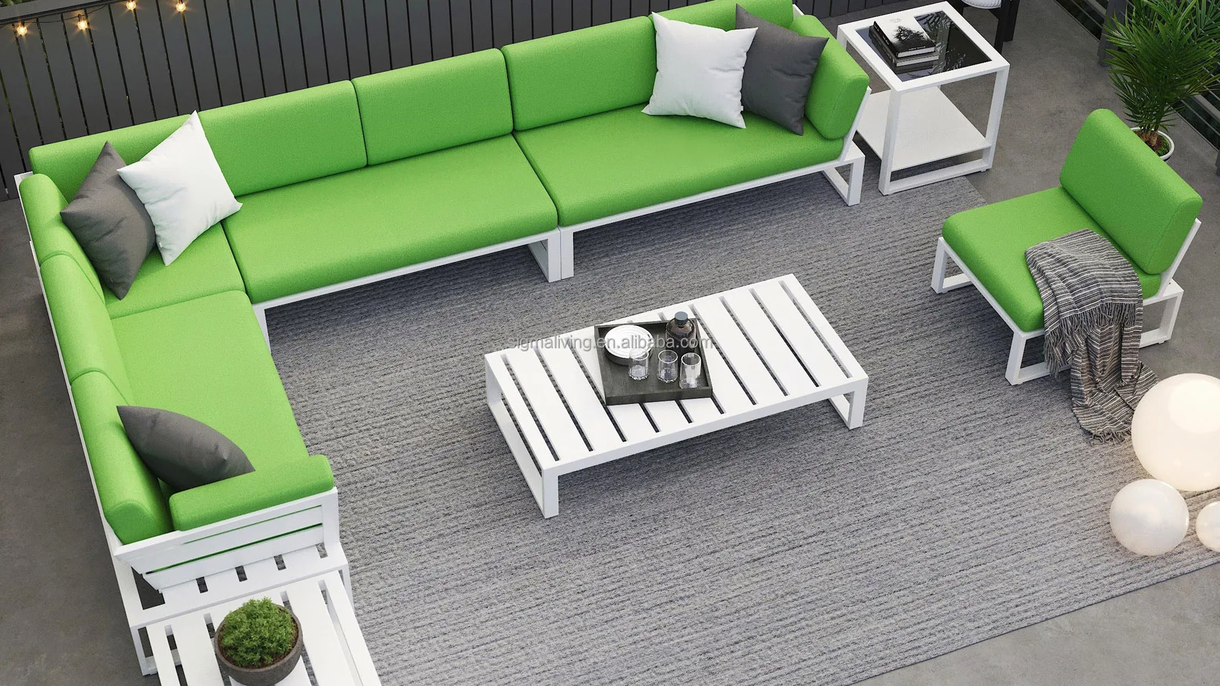 European design aluminum frame outdoor coffee table Patio Furniture coffee tables