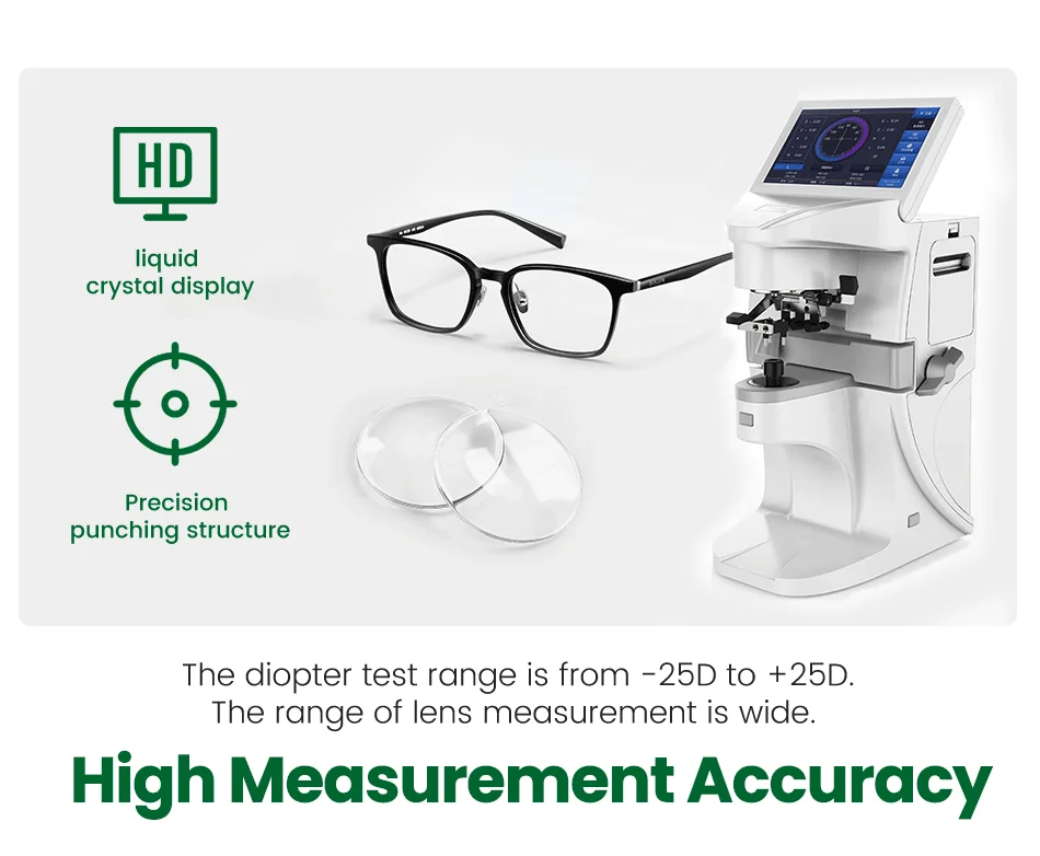 Digital Auto LM-300 Lens Meter 7 Inch Touch Screen Uv Pd Printing Focimeter Lensometer