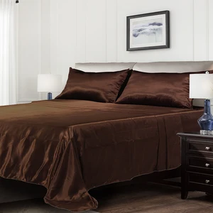 Wholesale Home Textile Bedding Set Luxury Satin Sheet Set for Beds