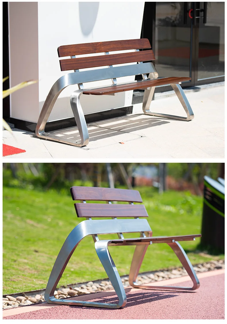 product outdoor furniture decorative bench outside park stainless steel composite bench seating out door garden patio chair bench-59