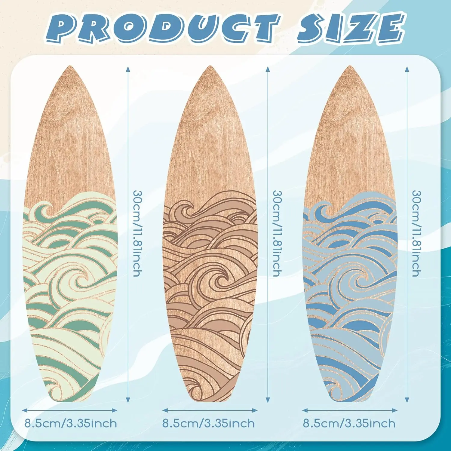 Strand Met Bagage, Toebehoren, Palmen, Surfplank Op De Golven Vector