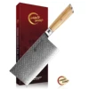 Wood 7'' Cleaver Knife with Gift Box