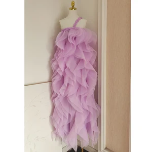 Factory Wholesale Designer Fashion Midi Dress Women One-Shoulder Summer Ruffles Bandage Socialite Parties Elegant Sweety