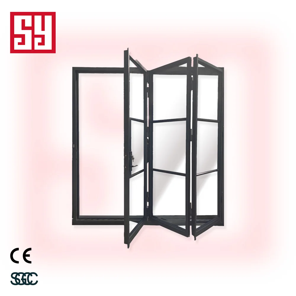 Modern Customized Iron Folding Door with Lattice Design for Entry & Living Room-Elegant Gates Product
