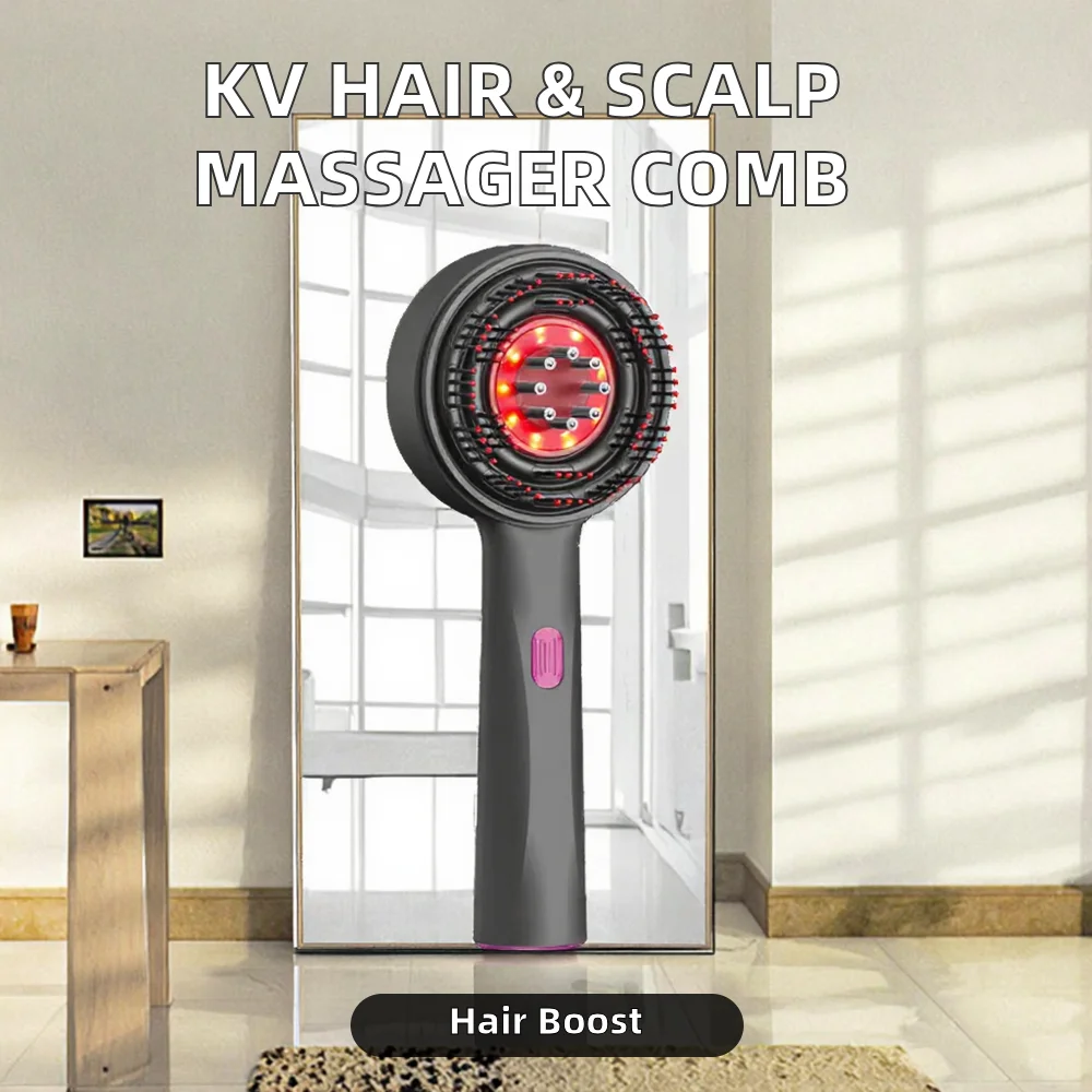 KV OEM Electric Hair Scalp Massager Comb Brush Red Light Devices for ...